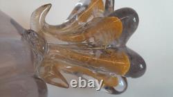 Very RARE Murano Vintage Glass Sea-shell Pink And Gold Heavy