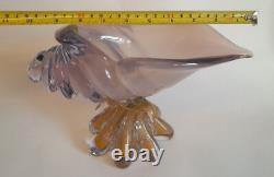 Very RARE Murano Vintage Glass Sea-shell Pink And Gold Heavy