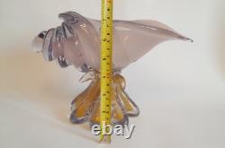 Very RARE Murano Vintage Glass Sea-shell Pink And Gold Heavy