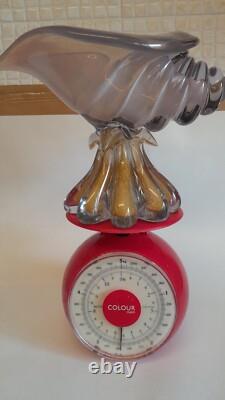 Very RARE Murano Vintage Glass Sea-shell Pink And Gold Heavy