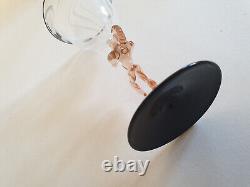 Very rare 30's Deco Bimini glass nude female stem peach pink black & white