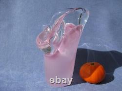 Vicke Lindstrand Art Glass Pink Vase Signed