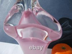 Vicke Lindstrand Art Glass Pink Vase Signed