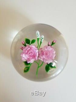 Victor Trabucco 1986 Magnum Pink Rose Glass Paperweight