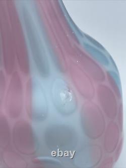 Victorian Diamond Quilted Pink Blue Mop Cased Vase Mt Washington Webb Phoenix