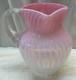 Victorian Hand Blown Opalescent Pink Art Glass Pitcher 8