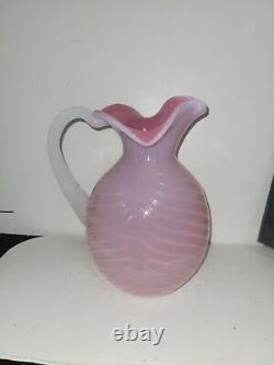 Victorian Opalescent Pink 9 Inch Glass Jug B20