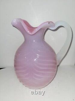 Victorian Opalescent Pink 9 Inch Glass Jug B20