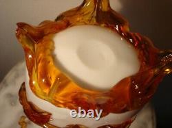 Victorian Pair Art Glass Mantel Vases Garnitures