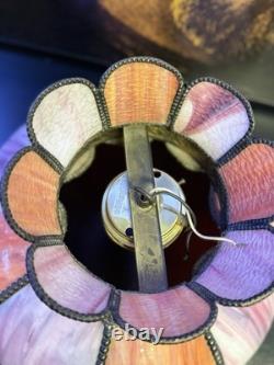 Victorian Pink Art Glass Hanging Chandelier Pendant Light 18 READ