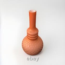 Victorian Pink Quilted Satin Cased Glass Vase By Thomas Webb Of Stourbridge