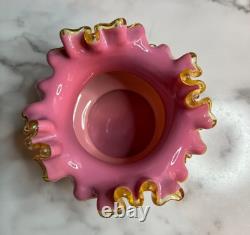 Victorian Ruffled Steven & Williams Antique Pink Art Glass Vase