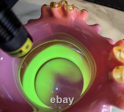 Victorian Ruffled Steven & Williams Antique Pink Art Glass Vase