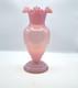 Victorian Vase Pink Opaline Glass Vase Ruffled Neck Glass Vase Stunning