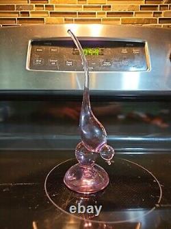 Viking Glass Long Tail Thistle Pink Bird 9 figurine Read Description