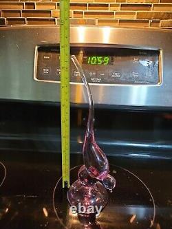 Viking Glass Long Tail Thistle Pink Bird 9 figurine Read Description