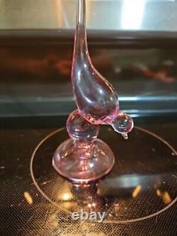 Viking Glass Long Tail Thistle Pink Bird 9 figurine Read Description