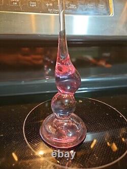 Viking Glass Long Tail Thistle Pink Bird 9 figurine Read Description