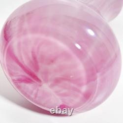 Vintage 1929 Pink Art Glass Vase with Sterling Silver Collar London Hallmarks