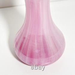 Vintage 1929 Pink Art Glass Vase with Sterling Silver Collar London Hallmarks