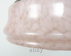 Vintage 1930s Art Deco Pink Spatter Glass Plafonnier / Flycatcher Lamp Shade