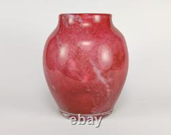 Vintage 1930s Art Deco Stevens & Williams Pink Bubbly Cloudy Glass Vase