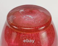 Vintage 1930s Art Deco Stevens & Williams Pink Bubbly Cloudy Glass Vase