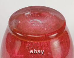 Vintage 1930s British Art Deco Stevens & Williams Pink Bubbly Cloudy Glass Vase