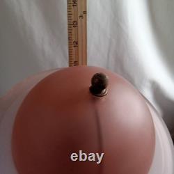 Vintage 1939 New York World's Fair Saturn Lamp Pink Frosted Glass Art Deco