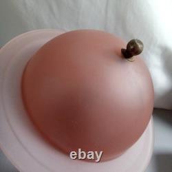 Vintage 1939 New York World's Fair Saturn Lamp Pink Frosted Glass Art Deco