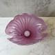 Vintage 1950s Hand Blown Pink Murano Glass Opaline Conch Shell With Pearl