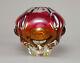 Vintage 1950s Josef Hospodka Chribska Pink/Yellow Bubble Cased Czech Glass Vase