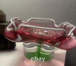 Vintage 1960s Chribská Art Glass Bowl, Model 316/4/16 by Josef Hospodka