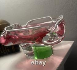 Vintage 1960s Chribská Art Glass Bowl, Model 316/4/16 by Josef Hospodka
