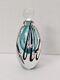 Vintage 1992 Roger Gandelman Pink Flower Perfume Art Glass Bottle