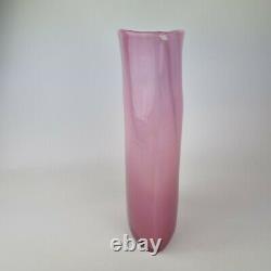 Vintage 20th Century Pink Art Glass Vase 29cm High x 15cm Wide