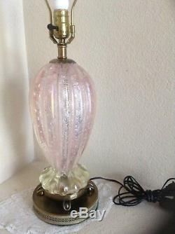 Vintage 50's Murano Barovier & Toso Art Glass Lamp Pink EUC