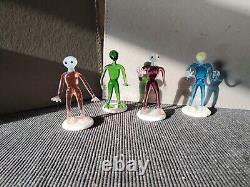 Vintage Alien Figures Glass Oddities Czech Arts and Crafts Set of 4 1960s Rare