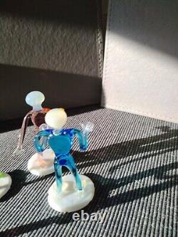 Vintage Alien Figures Glass Oddities Czech Arts and Crafts Set of 4 1960s Rare