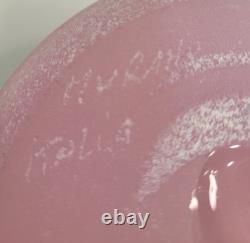 Vintage Antichiangeli Murano Scavo Art Glass Centerpiece Bowl Pink & Green