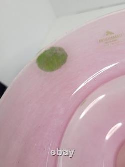 Vintage Antichiangeli Murano Scavo Art Glass Centerpiece Bowl Pink & Green