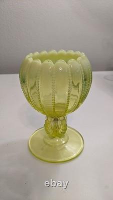 Vintage Antique art glass lot- Celeste Blue, Vaseline, pink/yellow Depression