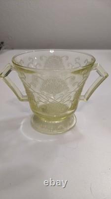 Vintage Antique art glass lot- Celeste Blue, Vaseline, pink/yellow Depression