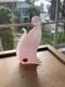 Vintage Archimede Seguso Alabastro Pink White Italian Murano Art Glass Cat Italy