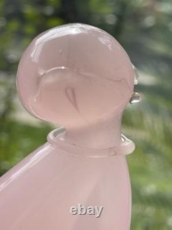 Vintage Archimede Seguso Alabastro Pink White Italian Murano Art Glass Cat Italy