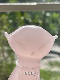 Vintage Archimede Seguso Alabastro Pink White Italian Murano Art Glass Cat Italy