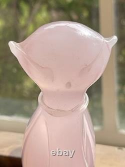 Vintage Archimede Seguso Alabastro Pink White Italian Murano Art Glass Cat Italy