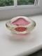 Vintage Archimede Seguso Murano Art Glass Cranberry Pink Bullicante Bowl 1960s