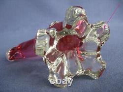 Vintage Archimede Seguso Murano Art Glass Crystal pink Cranberry Bird Pheasant a