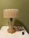 Vintage Art Deco Frosted Pink Frosted Boudoir Lamp, Pre-Owned